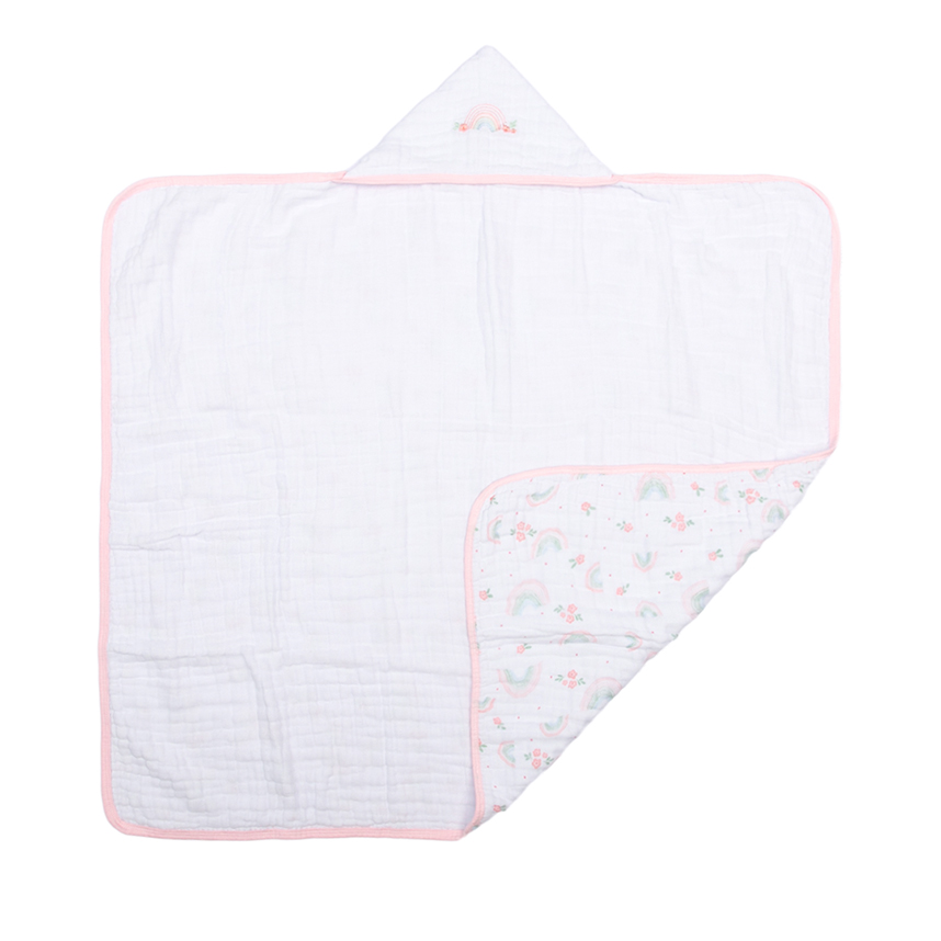 Toalha Com Capuz Bebê Papi Soft Bordado Arco Íris Toalha Com Capuz Bebê Papi Soft Bordado Arco Íris