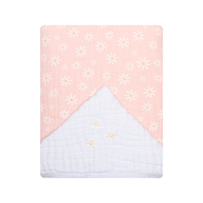 Toalha Com Capuz Bebê Papi Soft Bordado Flores Toalha Com Capuz Bebê Papi Soft Bordado Flores