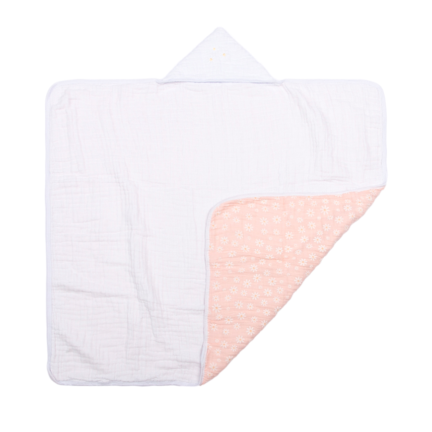 Toalha Com Capuz Bebê Papi Soft Bordado Flores Toalha Com Capuz Bebê Papi Soft Bordado Flores