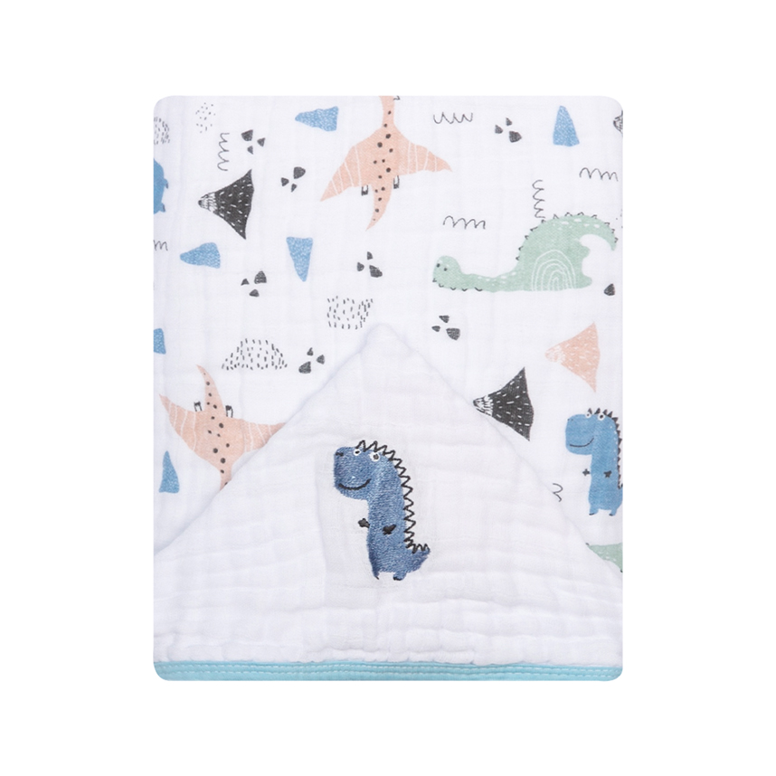 Toalha Com Capuz Bebê Papi Soft Bordado Dinossauro Toalha Com Capuz Bebê Papi Soft Bordado Dinossauro