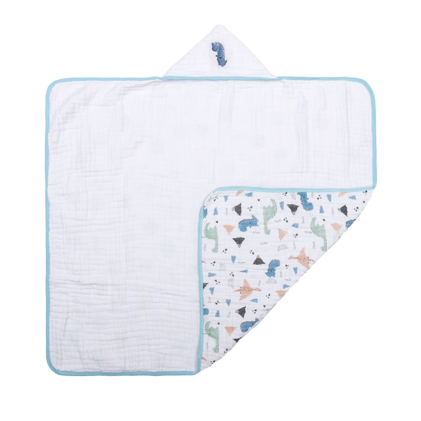 Toalha Com Capuz Bebê Papi Soft Bordado Dinossauro Toalha Com Capuz Bebê Papi Soft Bordado Dinossauro