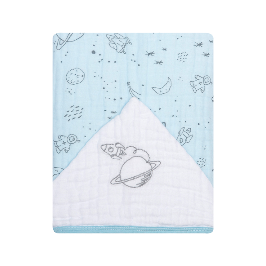 Toalha Com Capuz Bebê Papi Soft Bordado Espaço Toalha Com Capuz Bebê Papi Soft Bordado Espaço