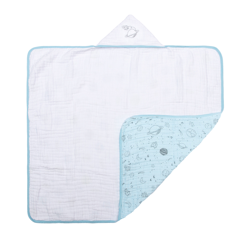 Toalha Com Capuz Bebê Papi Soft Bordado Espaço Toalha Com Capuz Bebê Papi Soft Bordado Espaço