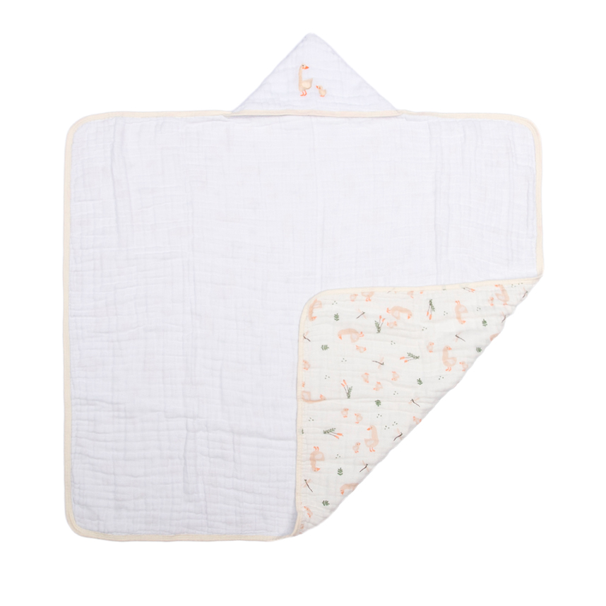 Toalha Com Capuz Bebê Papi Soft Bordado Patinhos Toalha Com Capuz Bebê Papi Soft Bordado Patinhos