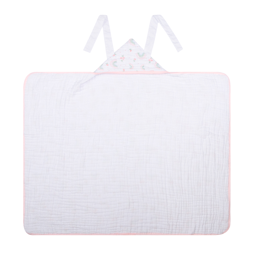 Toalha Com Capuz Bebê Papi Avental Estampa Arco Íris Toalha Com Capuz Bebê Papi Avental Estampa Arco Íris