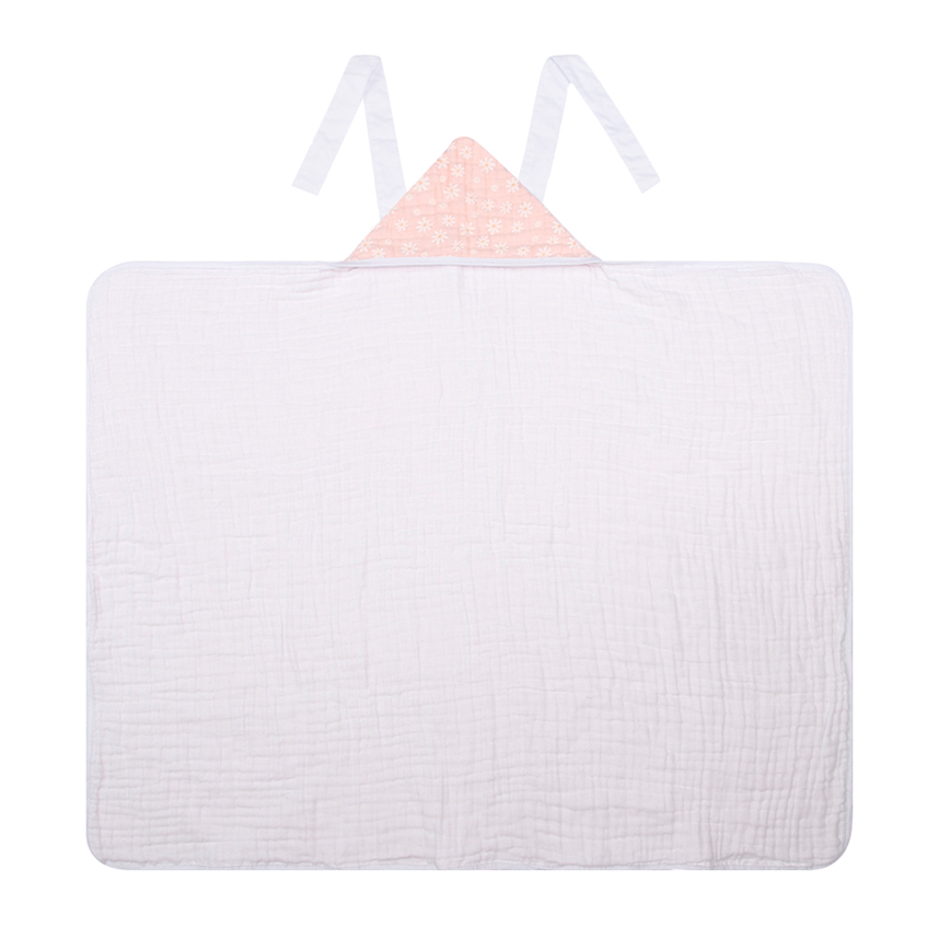 Toalha Com Capuz Bebê Papi Avental Estampa Flores Toalha Com Capuz Bebê Papi Avental Estampa Flores