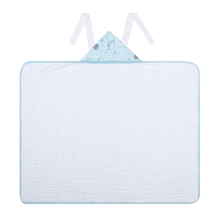 Toalha Com Capuz Bebê Papi Avental Estampa Nave Espacial