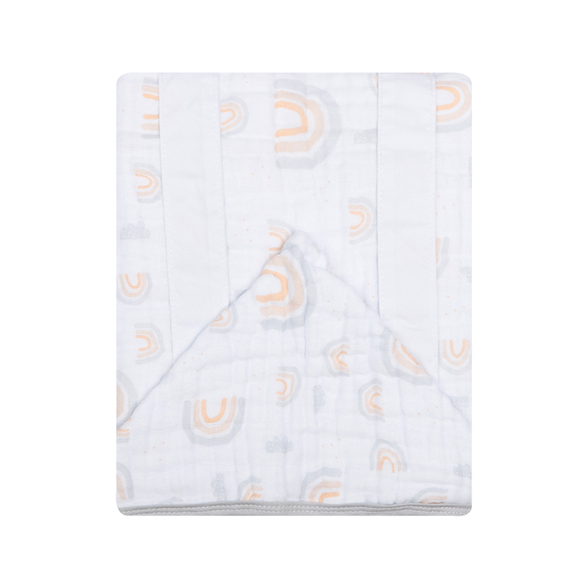 Toalha Com Capuz Bebê Papi Avental Estampa Arco Íris