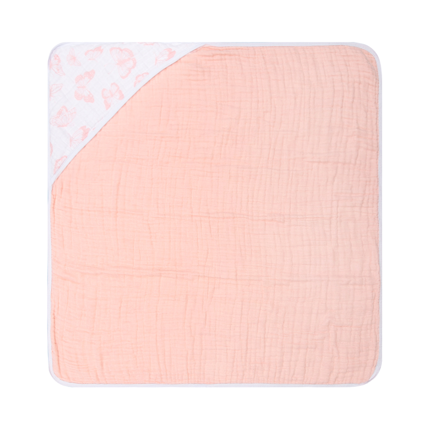 Toalha Com Capuz Bebê Papi Soft Tinta Estampa Borboletas