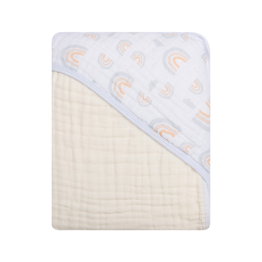 Toalha Com Capuz Bebê Papi Soft Tinta Estampa Arco Íris