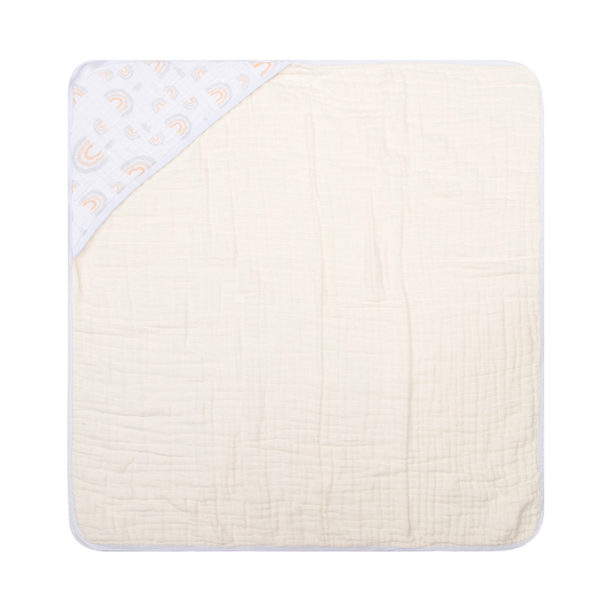 Toalha Com Capuz Bebê Papi Soft Tinta Estampa Arco Íris