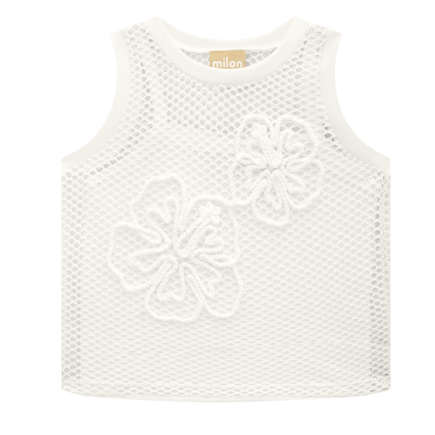 Blusa Infantil Milon Cropped Bordado Flor