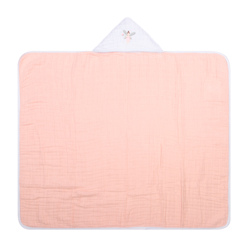 Toalha Com Capuz Bebê Papi Soft Tinto Bordado Fadinhas