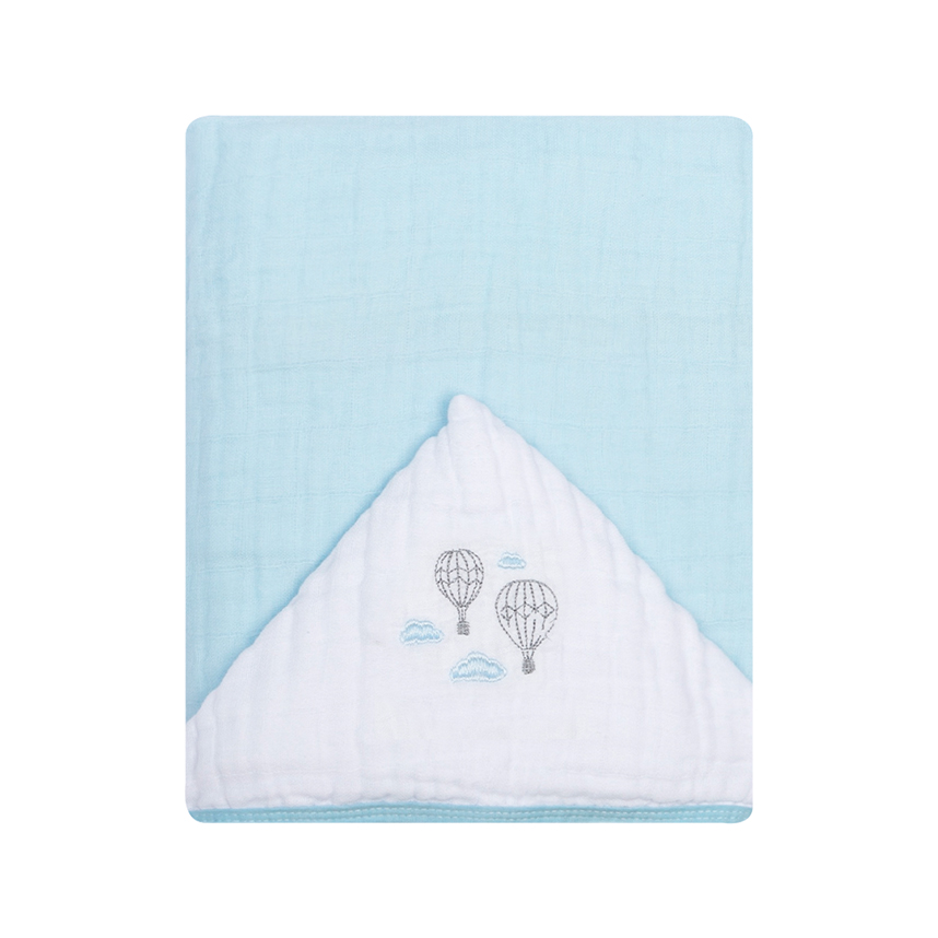 Toalha Com Capuz Bebê Papi Soft Tinto Bordado Balão