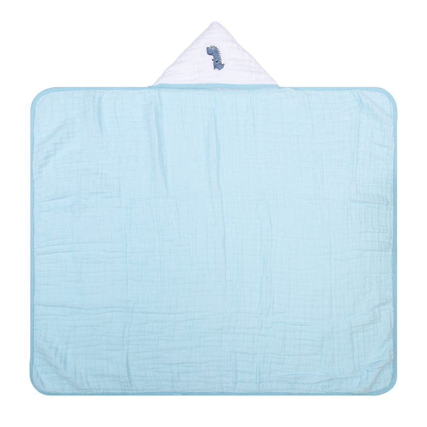 Toalha Com Capuz Bebê Papi Soft Tinto Bordado Dinossauro