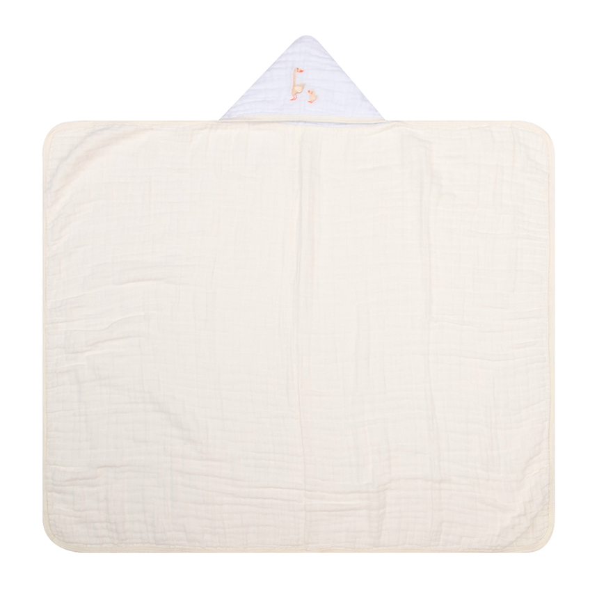 Toalha Com Capuz Bebê Papi Soft Tinto Bordado Patinhos