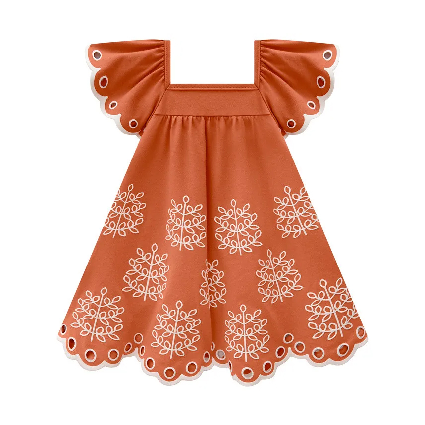 Vestido Infantil Milon Bordado Corte Laser Em Cotton Vestido Infantil Milon Bordado Corte Laser Em Cotton