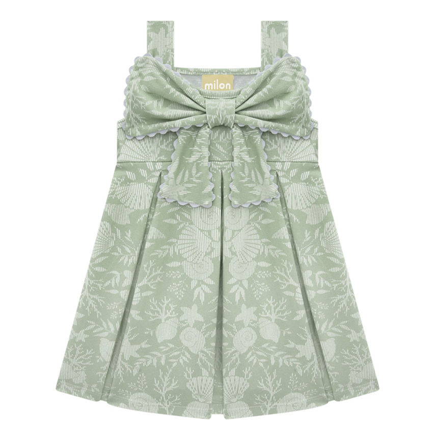 Vestido Infantil Milon Alcinha Cotton Estampa Conchas Vestido Infantil Milon Alcinha Cotton Estampa Conchas