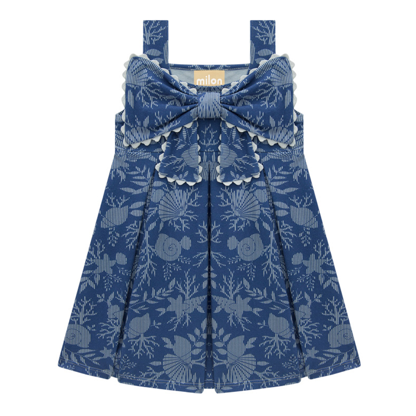Vestido Infantil Milon Alcinha Cotton Estampa Conchas Vestido Infantil Milon Alcinha Cotton Estampa Conchas