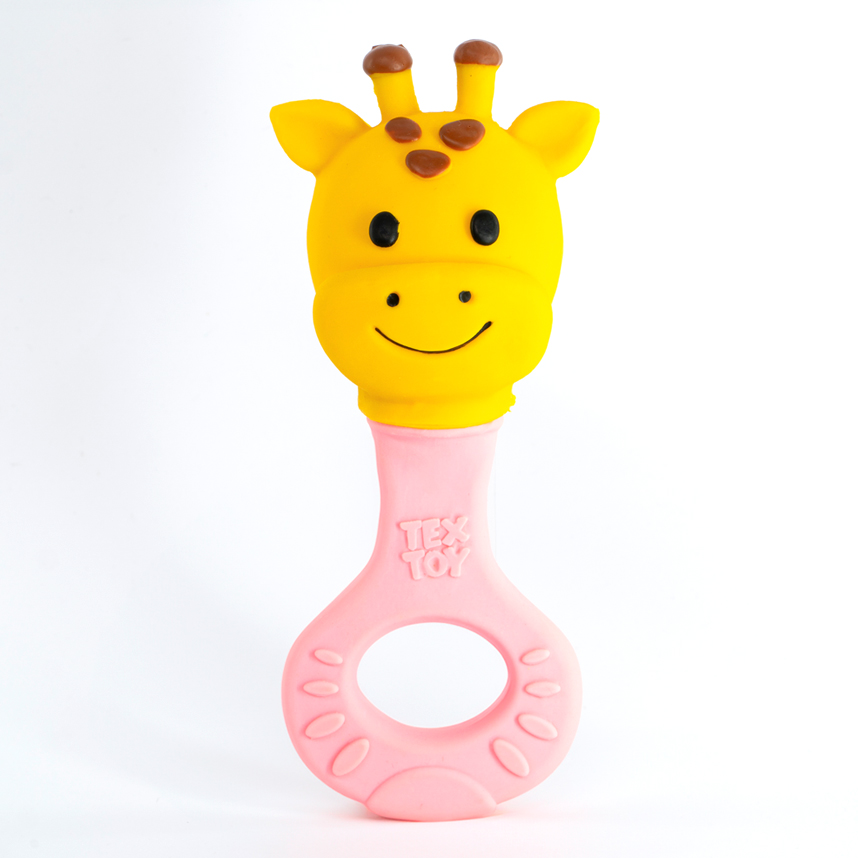 Chocalho Mordedor Textoy Bebê Girafa Amarela