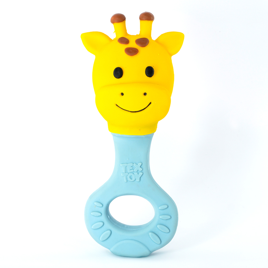 Chocalho Mordedor Textoy Bebê Girafa Amarela