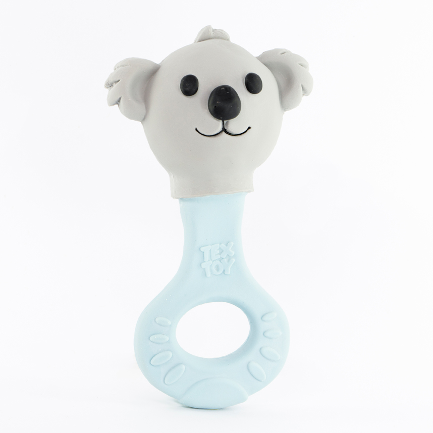 Chocalho Mordedor Textoy Bebê Coala Cinza E Azul