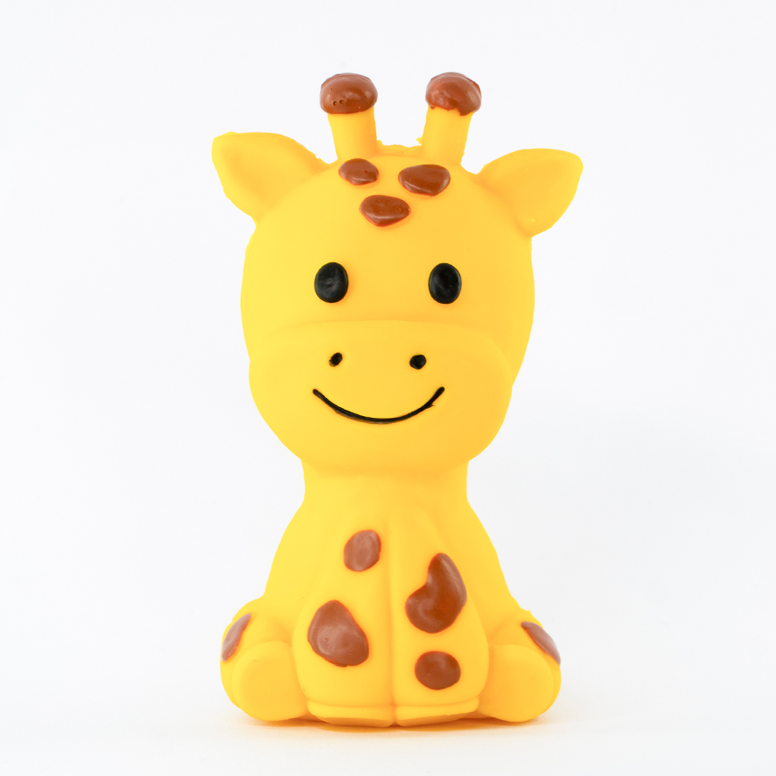 Mordedor Textoy Bebê Girafa Manchinha Amarelo