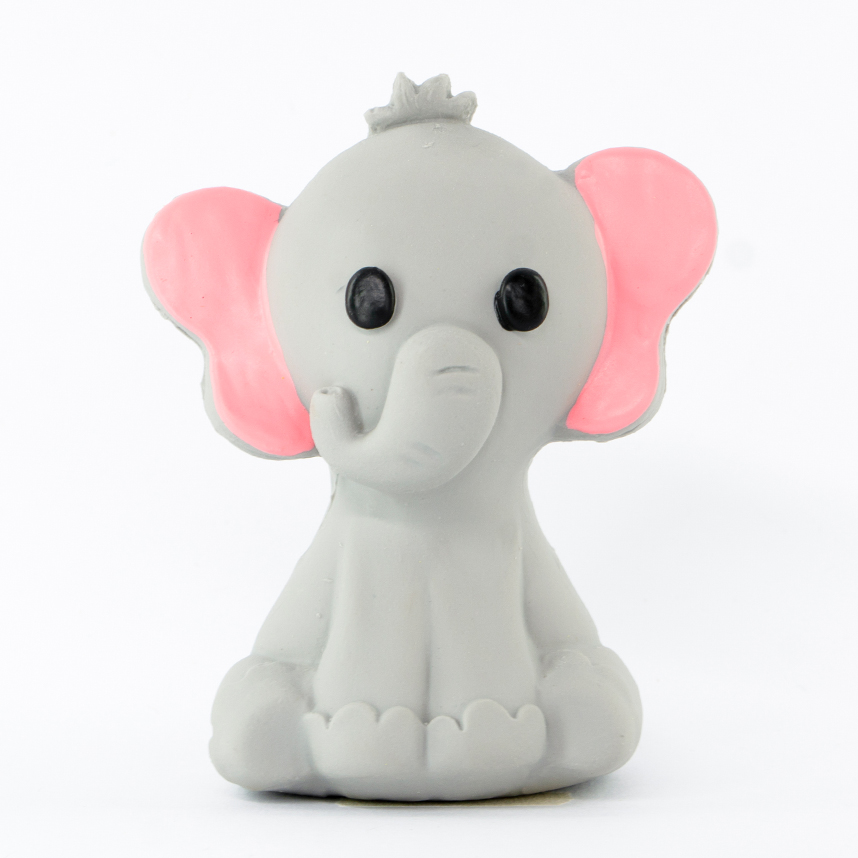 Mordedor Textoy Bebê Elefante Fante Cinza