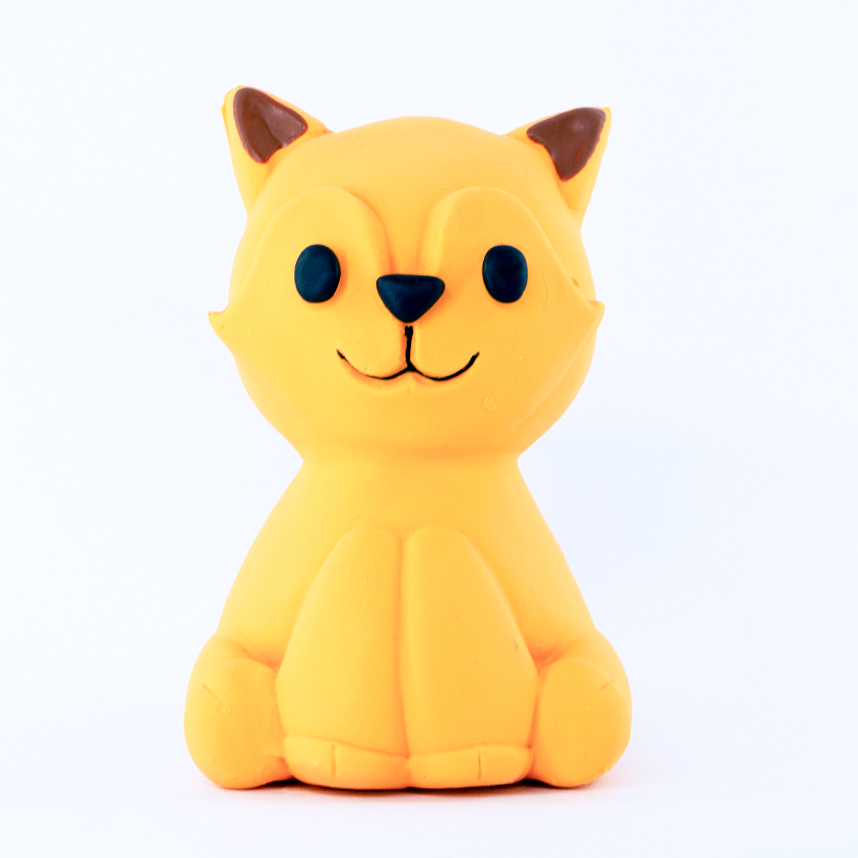 Mordedor Textoy Bebê Raposa Faísca Laranja