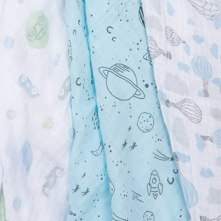 Kit Cueiro Bebê Papi Soft Estampa Espaço 3 Peças Kit Cueiro Bebê Papi Soft Estampa Espaço 3 Peças