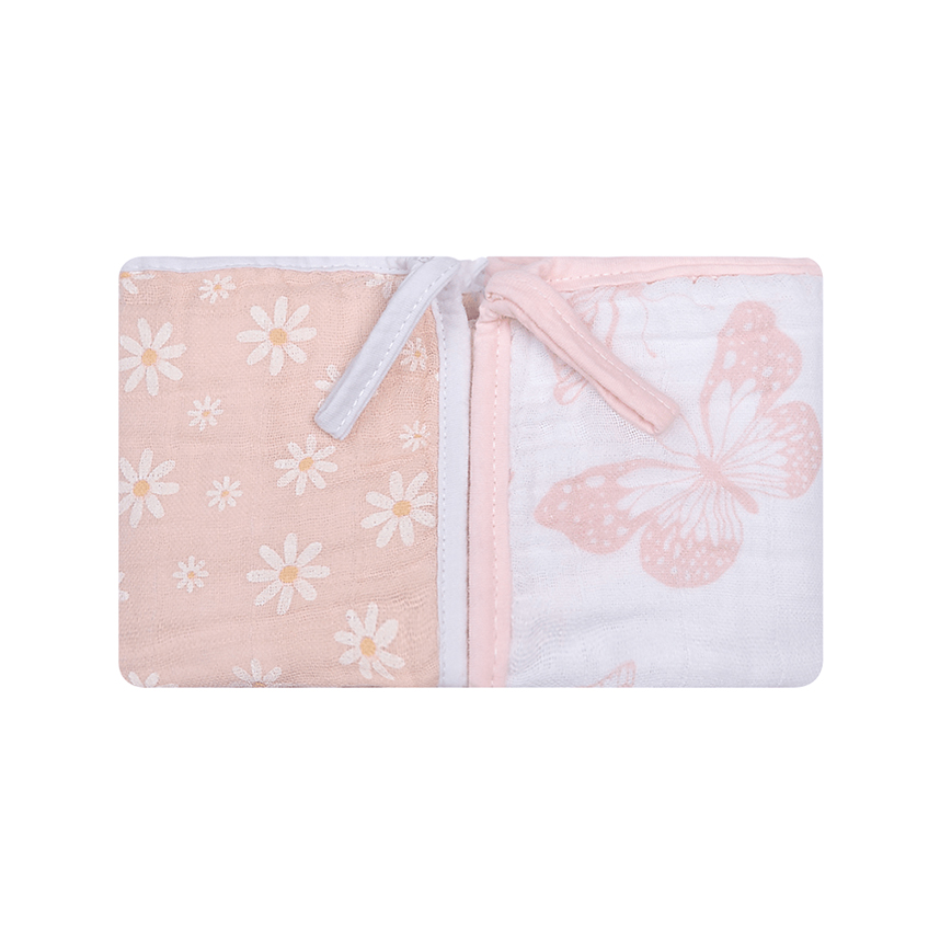 Pano De Boca Bebê Papi Com Prendedor Flores 2 Peças Pano De Boca Bebê Papi Com Prendedor Flores 2 Peças