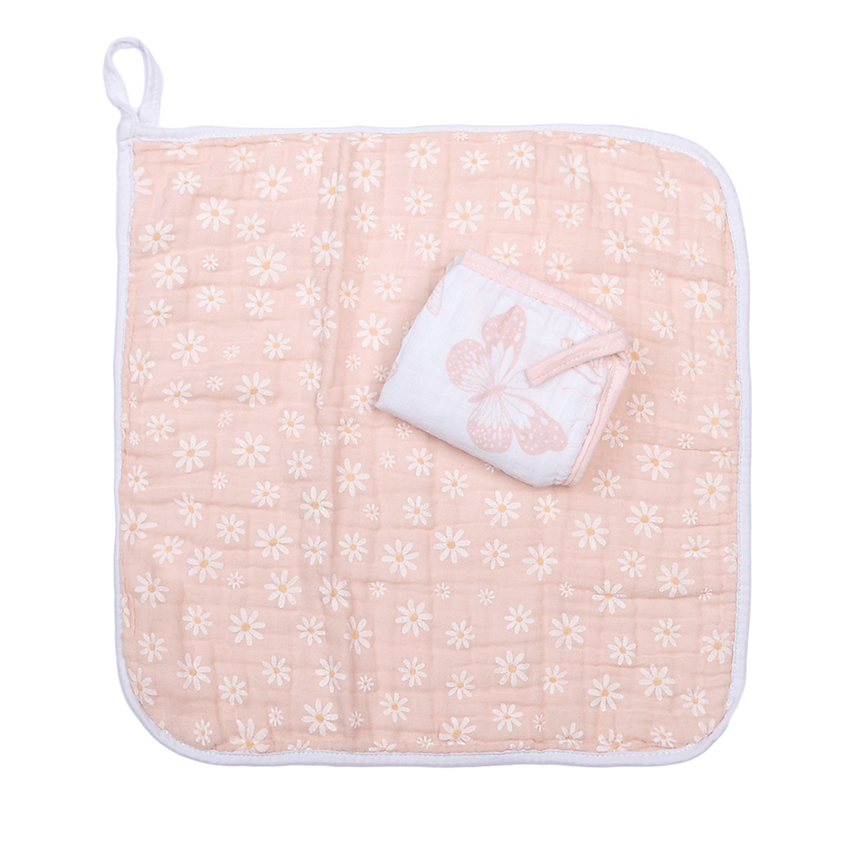 Pano De Boca Bebê Papi Com Prendedor Flores 2 Peças Pano De Boca Bebê Papi Com Prendedor Flores 2 Peças