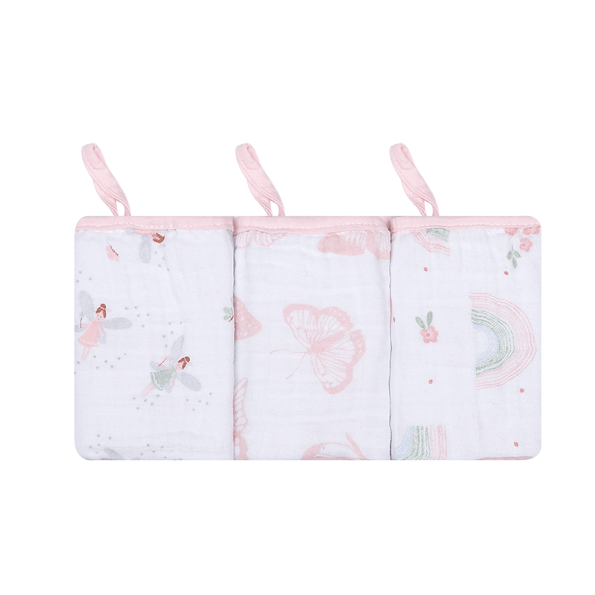 Pano De Boca Papi Soft Com Prendedor Fadas 3 Peças Pano De Boca Papi Soft Com Prendedor Fadas 3 Peças