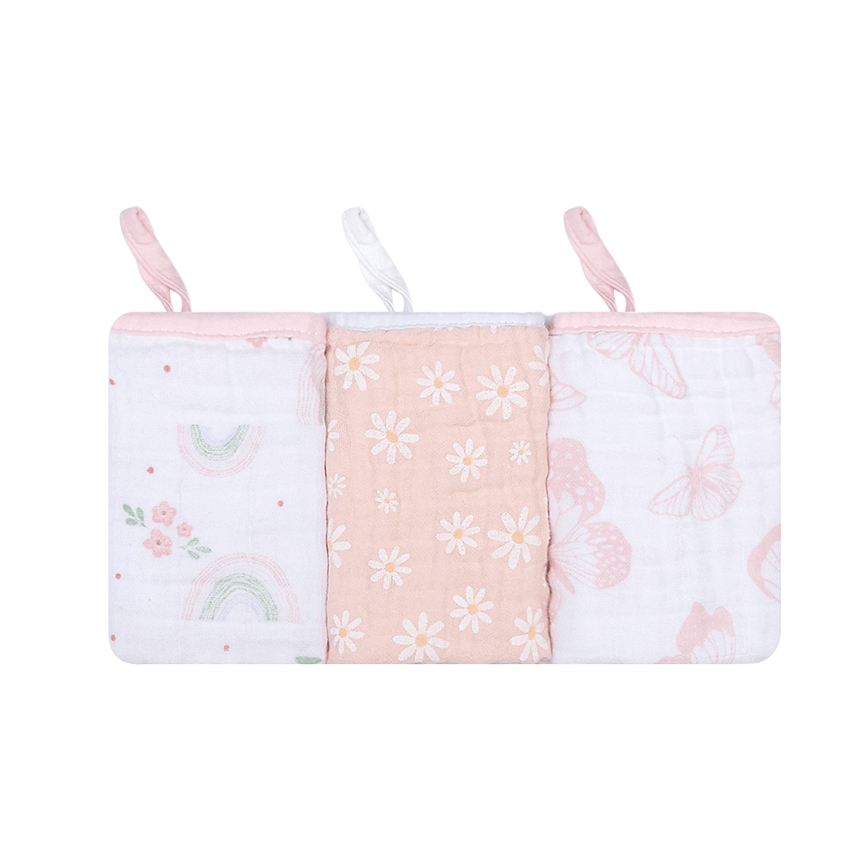 Pano De Boca Papi Soft Com Prendedor Flores 3 Peças Pano De Boca Papi Soft Com Prendedor Flores 3 Peças