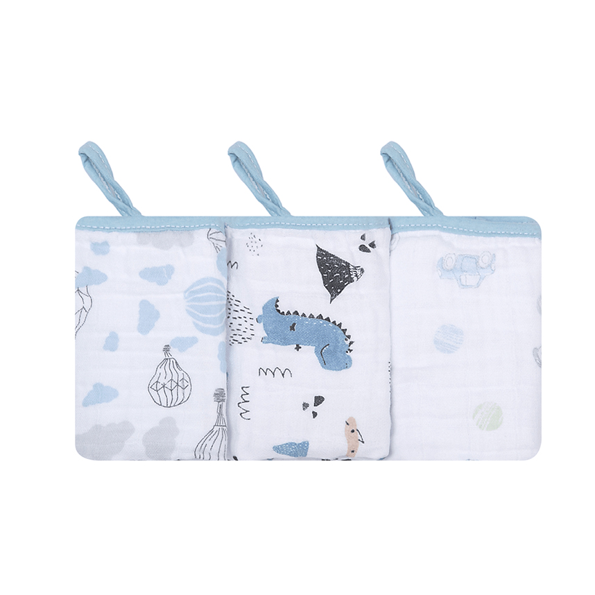 Pano De Boca Papi Soft Com Prendedor Dinossauro 3 Peças