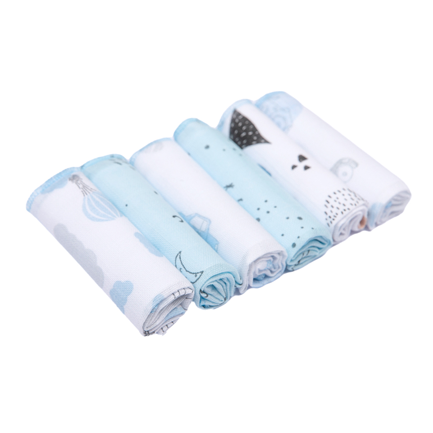 Pano De Boca Bebê Papi Tecido Soft  Menino Sortidos 6 Peças