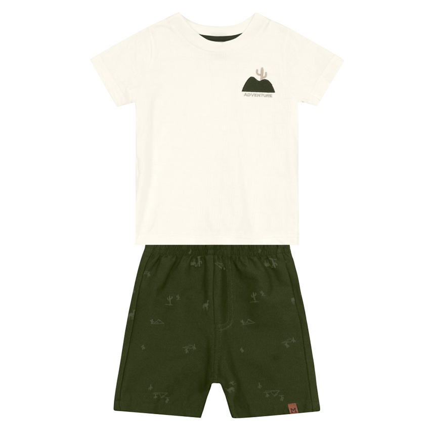 Conjunto Infantil Mundi Camiseta Meia Malha E Bermuda Conjunto Infantil Mundi Camiseta Meia Malha E Bermuda
