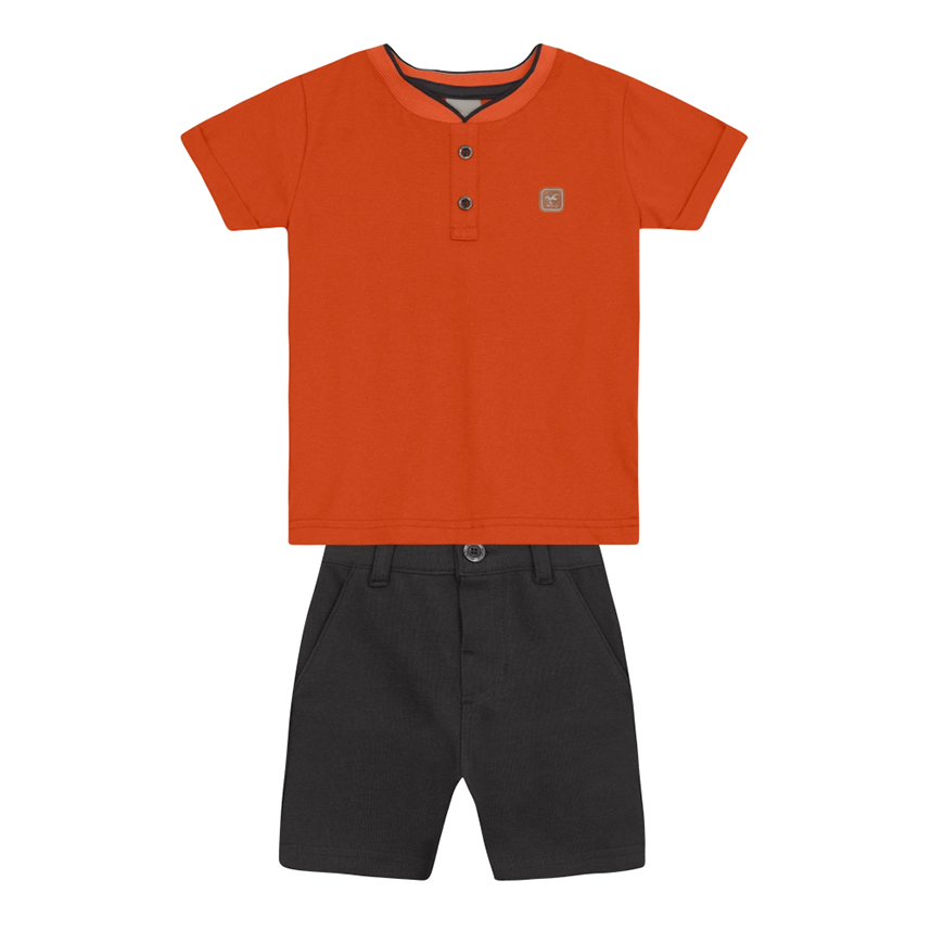 Conjunto Infantil Mundi Camiseta Meia Malha E Bermuda