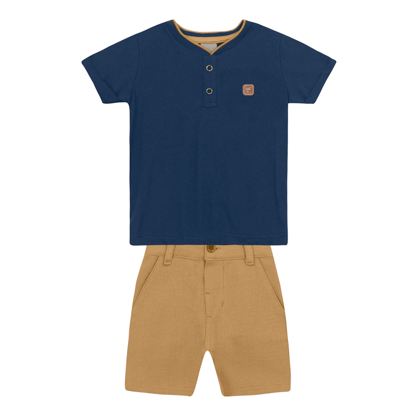 Conjunto Infantil Mundi Camiseta Meia Malha E Bermuda