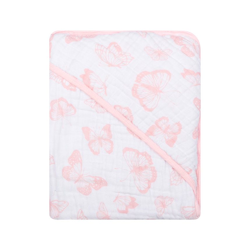 Toalha Com Capuz Bebê Papi Soft Estampa Borboletas Toalha Com Capuz Bebê Papi Soft Estampa Borboletas