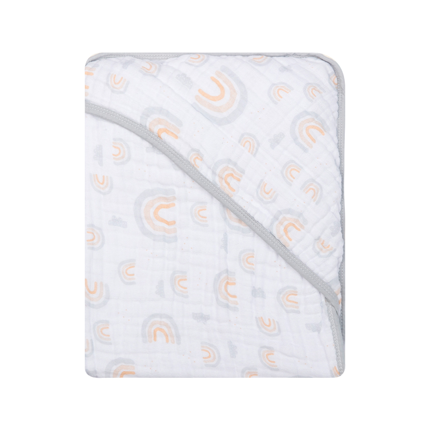 Toalha Com Capuz Bebê Papi Soft Estampa Arco Íris Toalha Com Capuz Bebê Papi Soft Estampa Arco Íris
