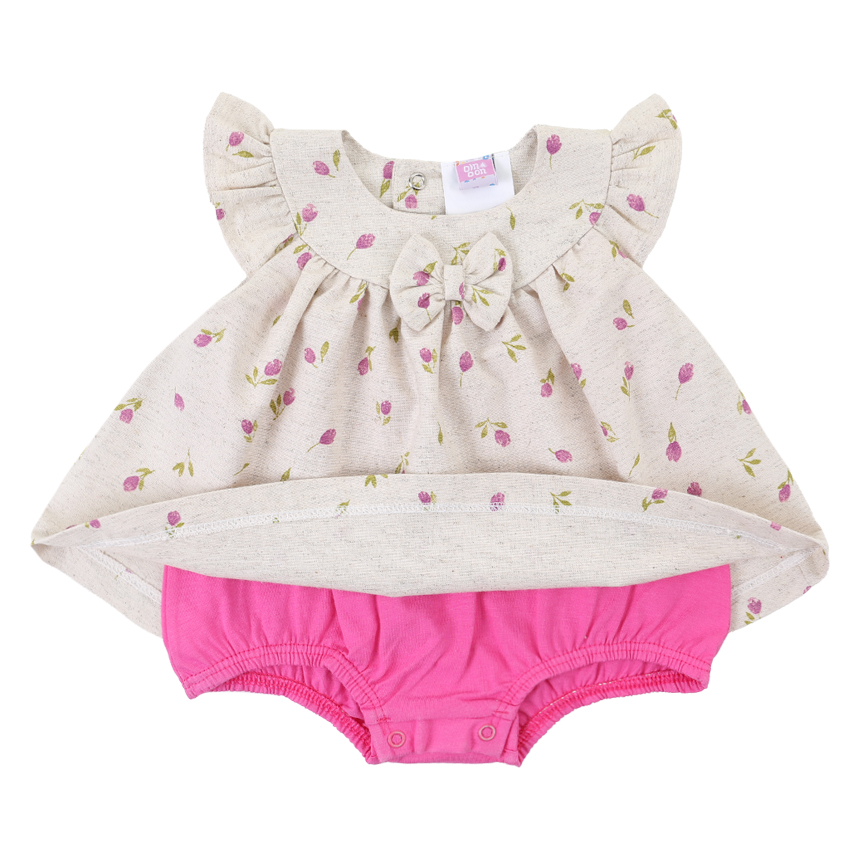 Banho De Sol Bebê Din Don Bordado Flor Com Laço Banho De Sol Bebê Din Don Bordado Flor Com Laço