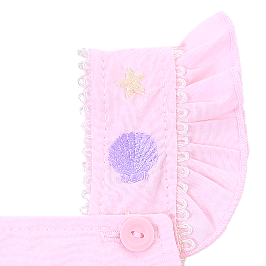 Banho De Sol Bebê Din Don Bordado Concha E Estrela