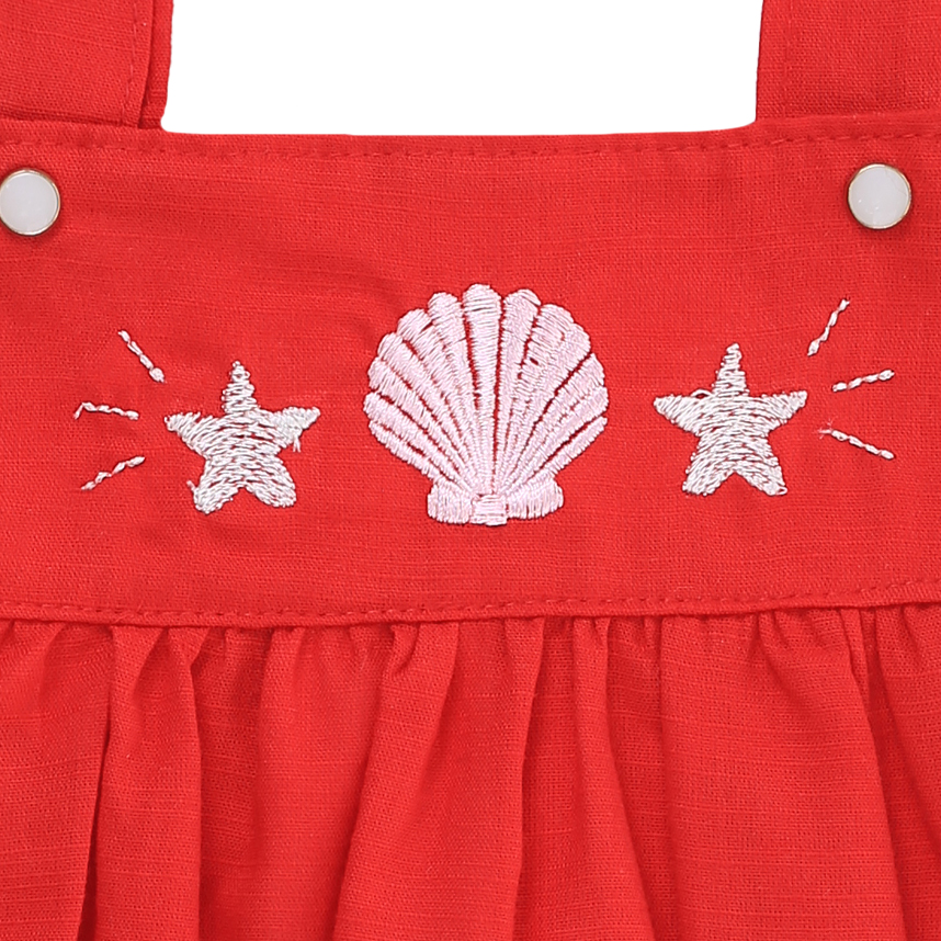 Banho De Sol Bebê Din Don Bordado Concha E Estrela