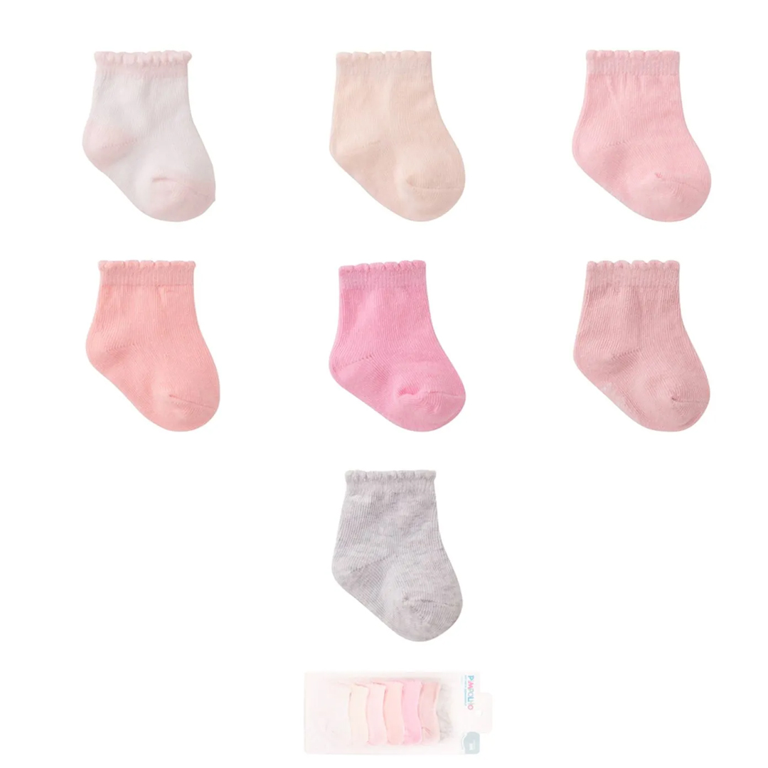 Meia Bebê Pimpolho Semaninha Lisa 7 Pares