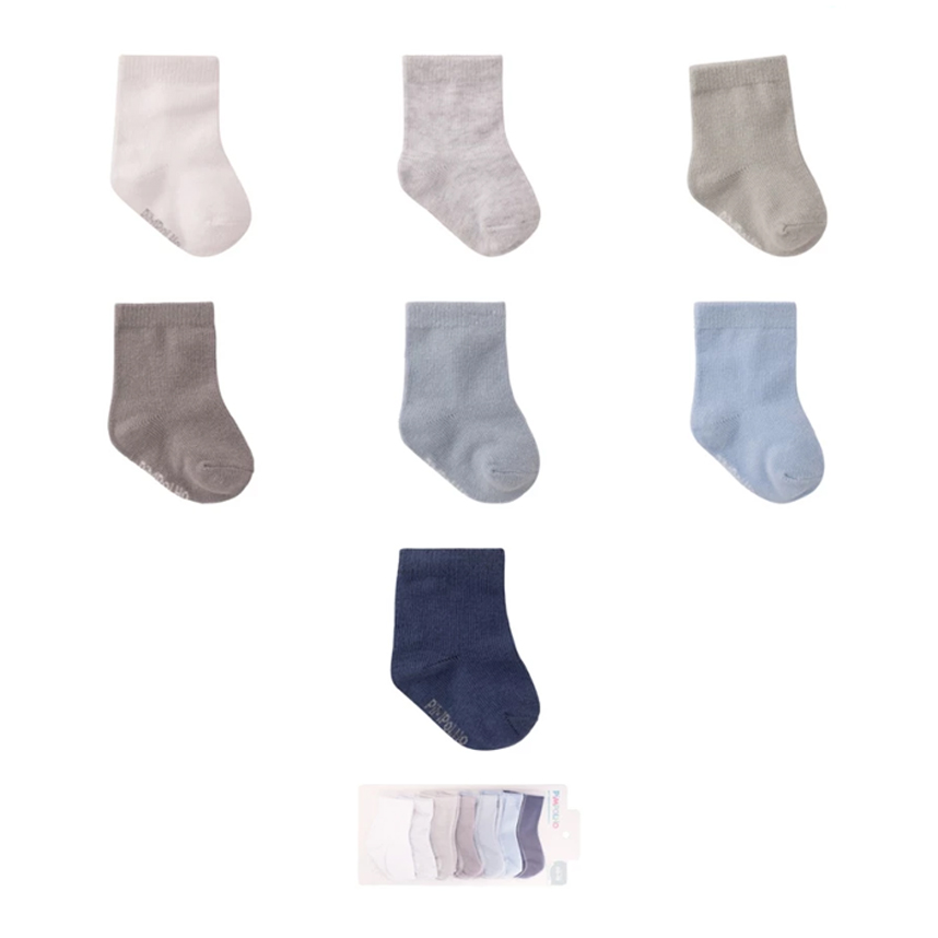 Meia Bebê Pimpolho Semaninha Lisa 7 Pares