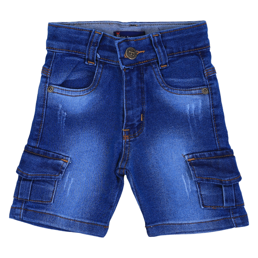 Bermuda Infantil Faos Used Detalhe Puídos E Bolso Cargo