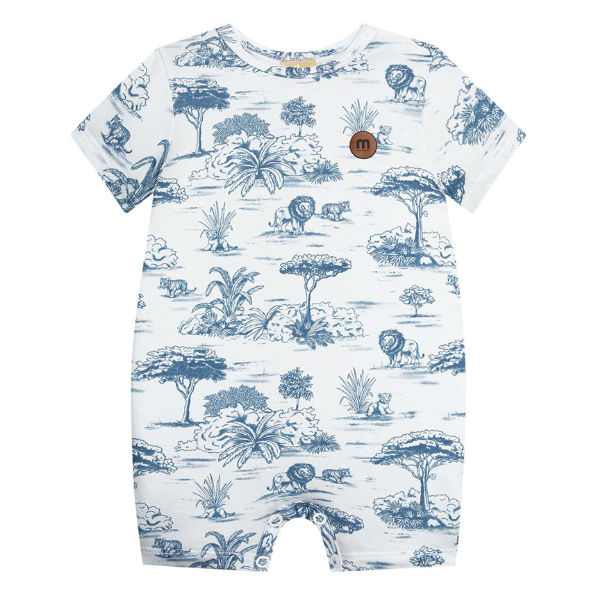 Macacão Curto Bebê Milon Em Cotton Estampa Floresta