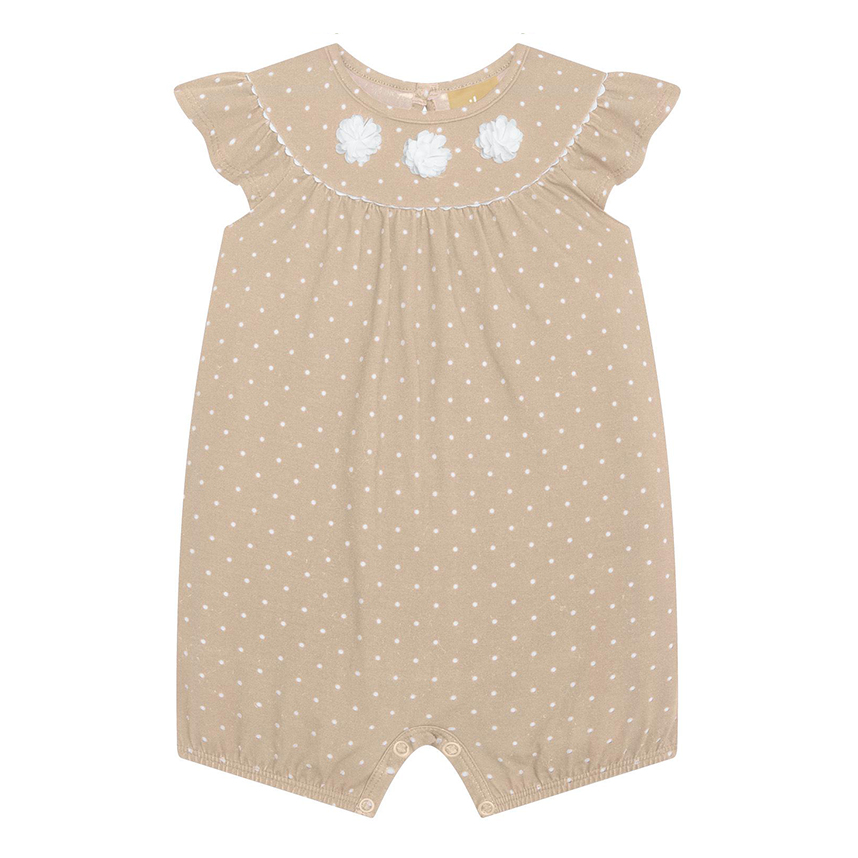 Macacão Curto Bebê Milon Estampa Poá Em Cotton Macacão Curto Bebê Milon Estampa Poá Em Cotton