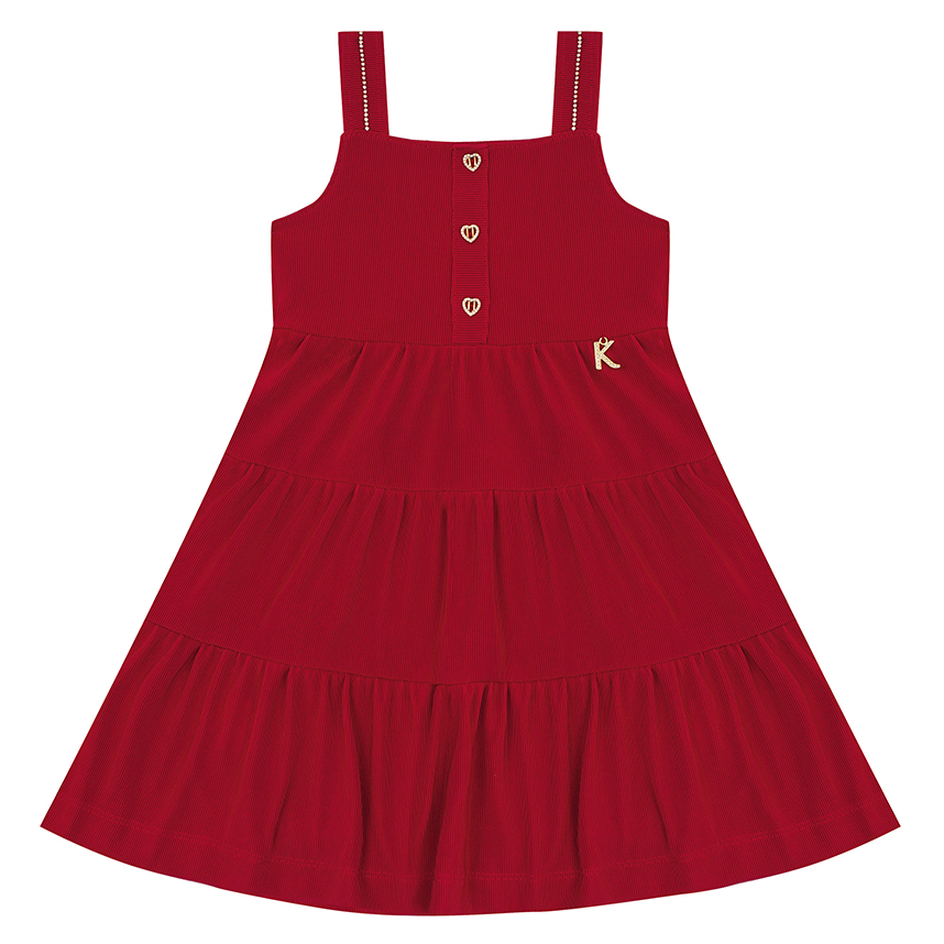 Vestido Infantil Kiki Alça Larga Saia Três Marias